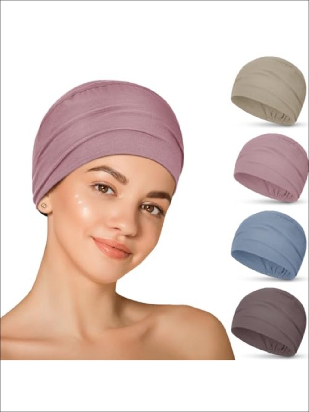 Cotton Chemo Sleep Cap Women Stretchy Turban Headwear Hair Loss